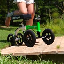 Hybrid - Most Compact All Terrain Knee Scooter for Adults for Foot Surgery Heavy Duty Knee Walker for Broken Ankle Foot Injuries Recovery Leg Scooter Best Knee Crutch Alternative (Green)