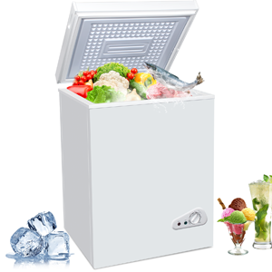 3.5 Cu.Ft Chest Freezer with a Removable Basket 7 Gears Adjustable Temperature Control(-18??F to -46??F),Deep Compact Freezer for Garage,Office,Basement,House,Kitchen,Shop,RVs-White