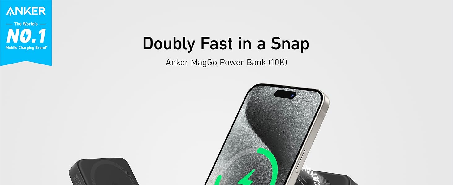 Anker MagGo Power Bank,Qi2 Certified 15W Fast MagSafe Compatible Mobile Charger,10,000mAh Battery,Smart Display & Foldable Stand,for iPhone 15/14/13/12,Includes USB-C Cable Anker MagGo Power Bank,Qi2 Certified 15W Fast MagSafe Compatible Mobile Charger,10,000mAh Battery,Smart Display & Foldable Stand,for iPhone 15/14/13/12,Includes USB-C Cable