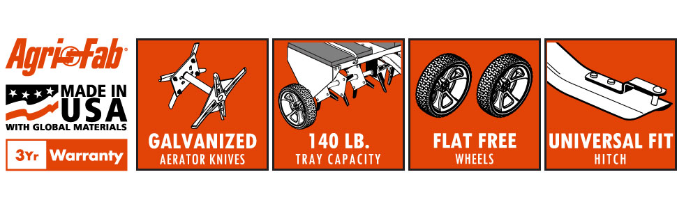 45-0299 48-Inch Tow Plug Aerator,Orange & Black,Large