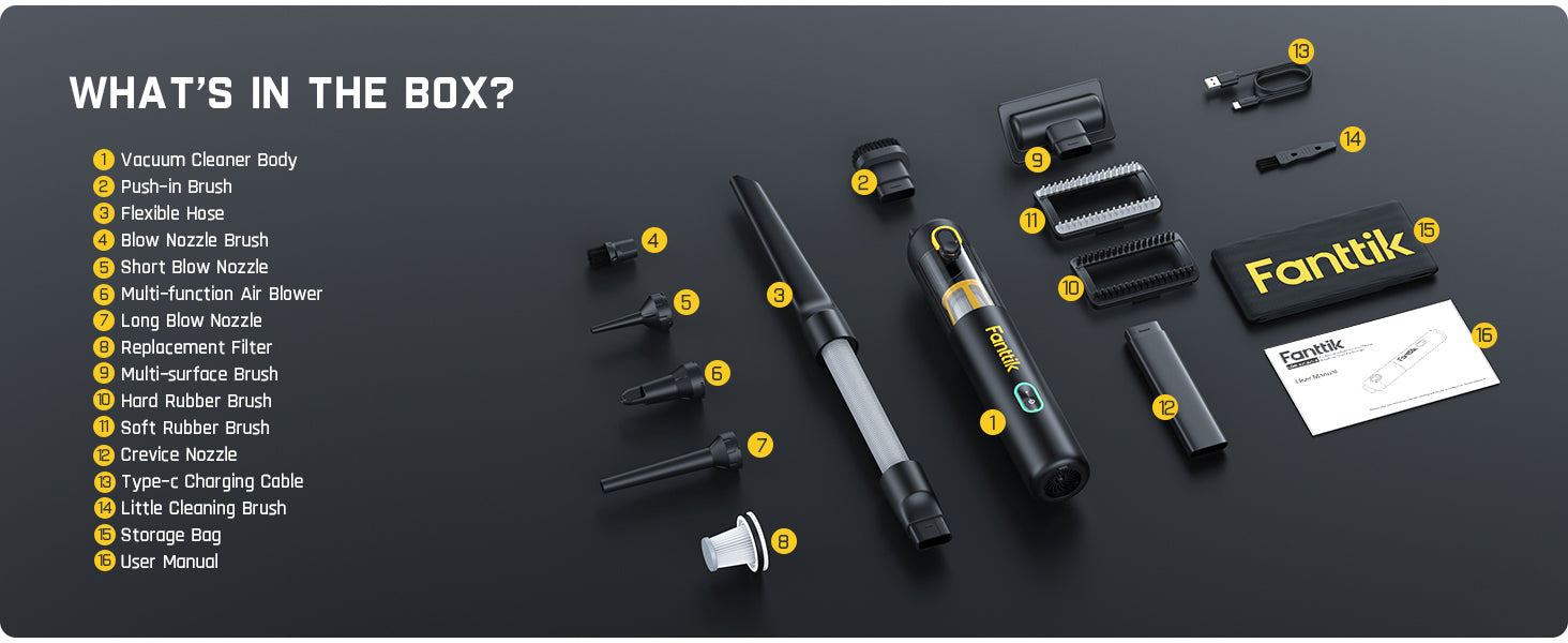 Fanttik 19000PA Slim V8 Apex Mini Car Vacuum Fanttik 19000PA Slim V8 Apex Mini Car Vacuum