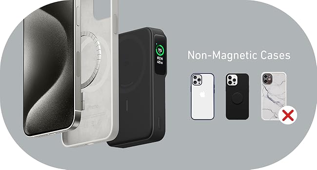 Anker MagGo Power Bank,Qi2 Certified 15W Fast MagSafe Compatible Mobile Charger,10,000mAh Battery,Smart Display & Foldable Stand,for iPhone 15/14/13/12,Includes USB-C Cable Anker MagGo Power Bank,Qi2 Certified 15W Fast MagSafe Compatible Mobile Charger,10,000mAh Battery,Smart Display & Foldable Stand,for iPhone 15/14/13/12,Includes USB-C Cable