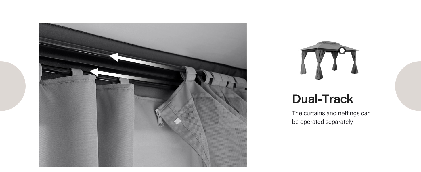 LAUSAINT HOME Outdoor Patio Gazebo 10'x13' with Expansion Bolts