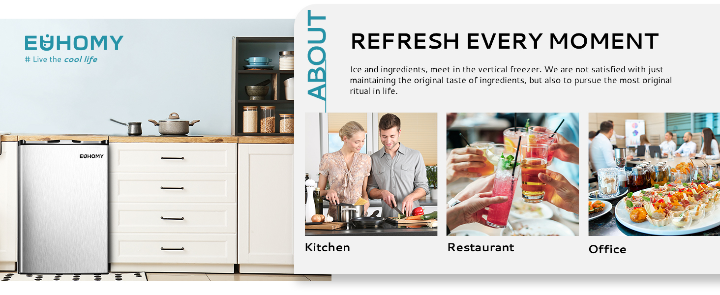 EUHOMY 3.0 Cubic Feet Single Door Compact Mini Upright Freezer EUHOMY 3.0 Cubic Feet Single Door Compact Mini Upright Freezer