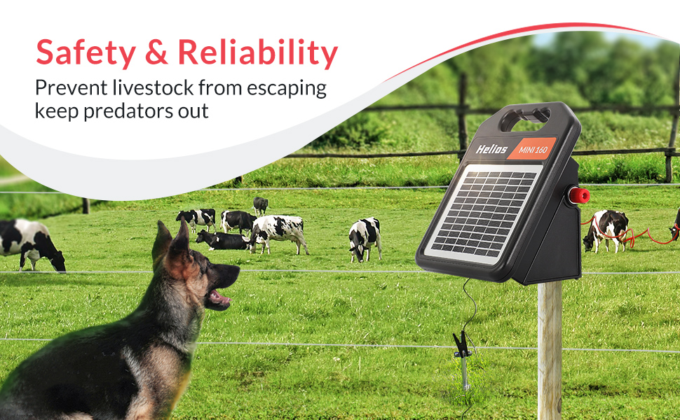 Andmon 10 Miles Solar Electric Fence Charger with Day or Night Mode