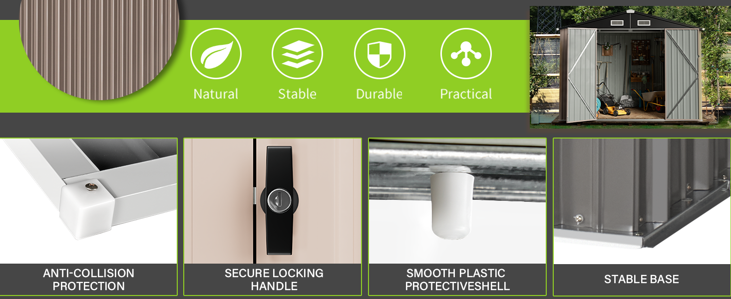 Aoxun 6.4x4 FT Outdoor Storage Shed for Tool,Garden