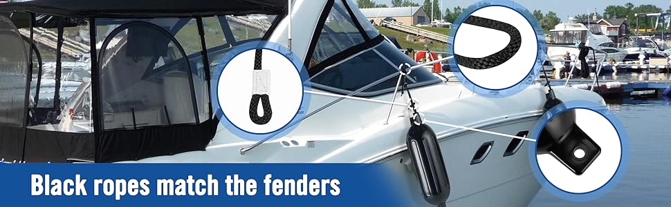 Affordura Boat Fender 4 Pack Boat Bumpers Fenders with 4 Ropes,Boat Bumpers for Pontoon