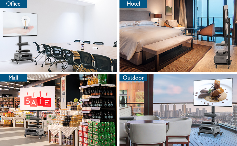 BONTEC TV Stand with Wheels for 30-70 inch Plasma/LCD/LED Screens up to 40 kg,6 Height Adjustments with 3 Tier Tempered Glass Shelves,MAX VESA 600 x 400 mm BONTEC TV Stand with Wheels for 30-70 inch Plasma/LCD/LED Screens up to 40 kg,6 Height Adjustments with 3 Tier Tempered Glass Shelves,MAX VESA 600 x 400 mm