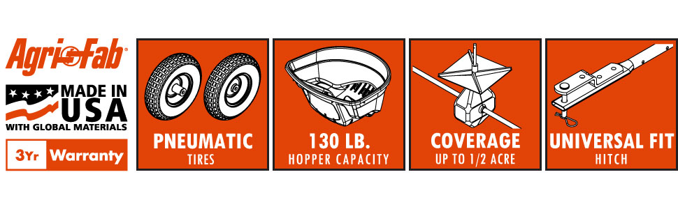 Agri-Fab 130 Pound Tow Behind Broadcast Spreader