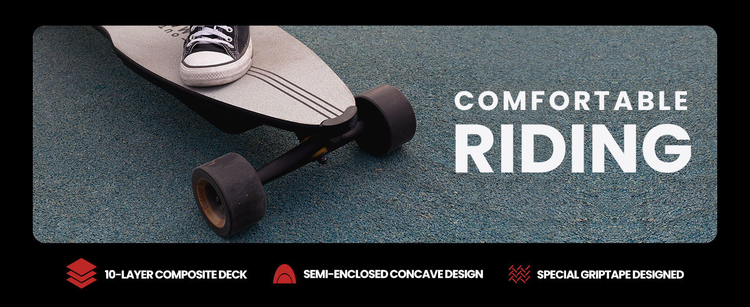 Caribou Electric Skateboard with Remote,26 Miles Range,32 Mph Top Speed,2 x 1000W Hub-Motor,Electric Longboard for Adults & Teens Beginners,6 Months Warranty