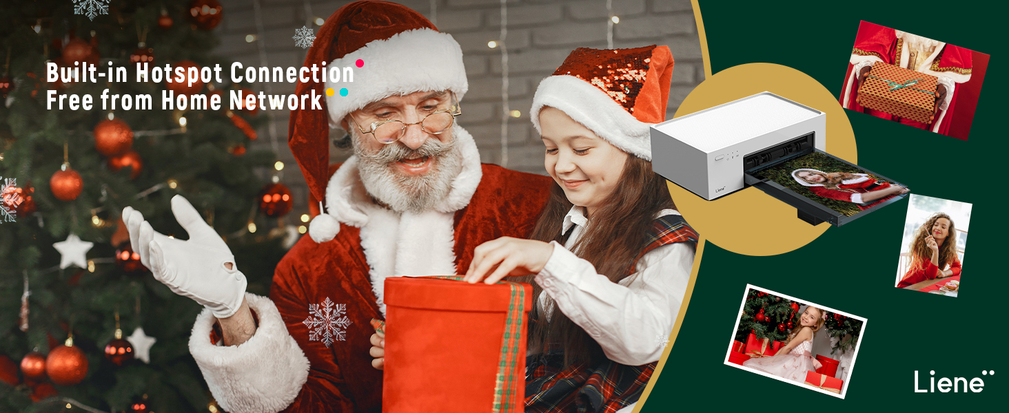 Liene 4x6'' Photo Printer,100 Sheets,Full-Color Photo,for iPhone Android