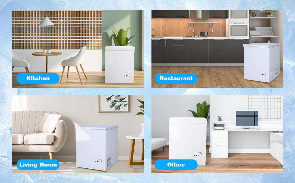 3.5 Cu.Ft Chest Freezer with a Removable Basket 7 Gears Adjustable Temperature Control(-18??F to -46??F),Deep Compact Freezer for Garage,Office,Basement,House,Kitchen,Shop,RVs-White