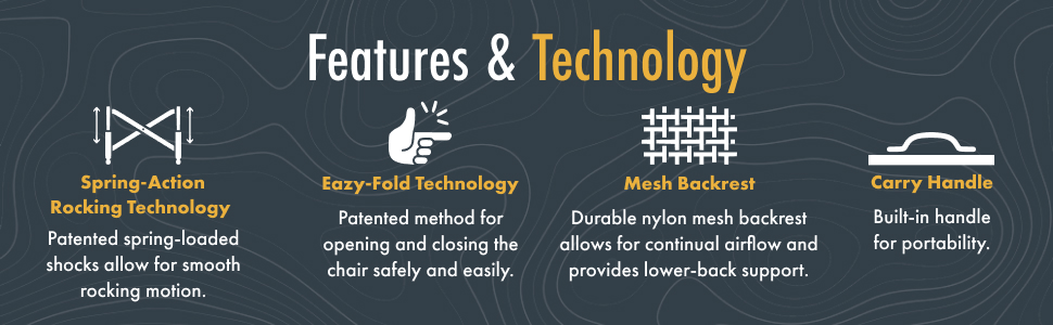 GCI Outdoor Freestyle Rocker XL Portable Folding Rocking Chair