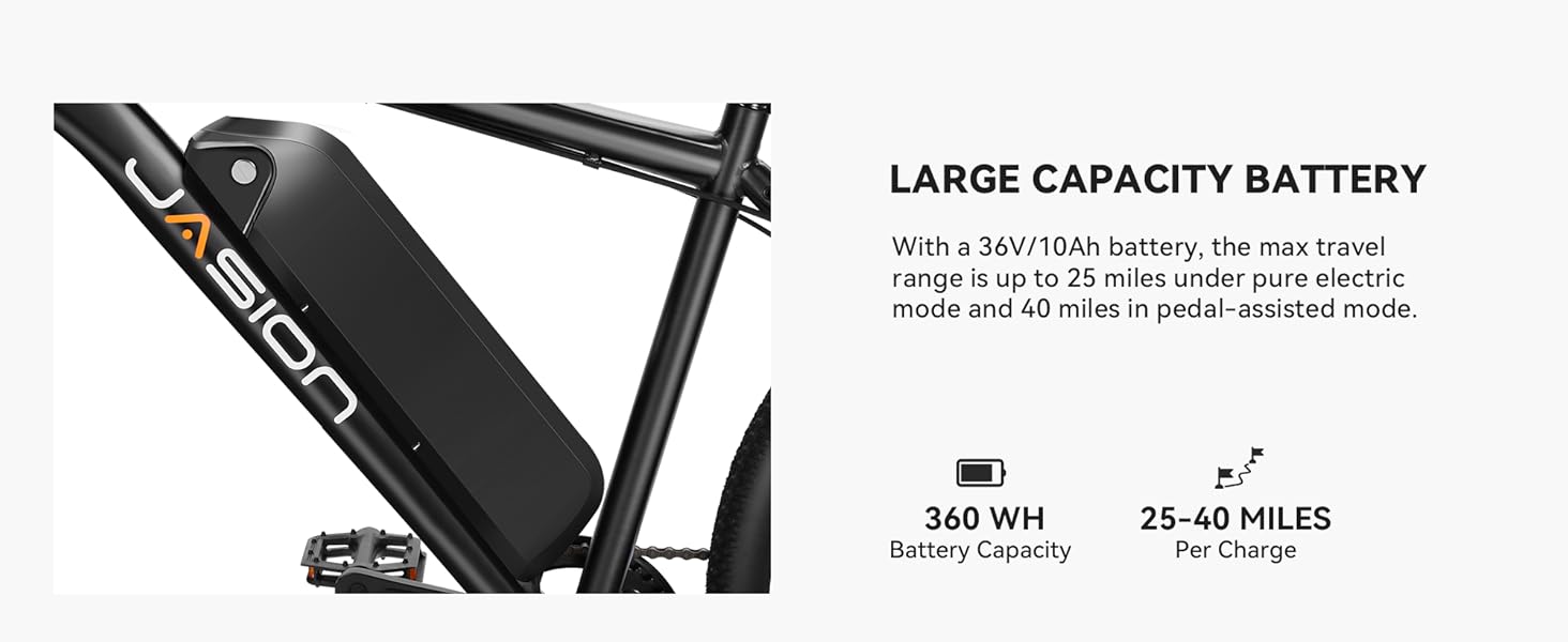 Jasion Electric Bike for Adults with 360Wh Removable Battery Jasion Electric Bike for Adults with 360Wh Removable Battery