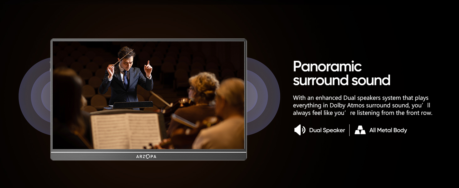 ARZOPA Portable Monitor,15.6'' 1080P FHD Laptop Monitor