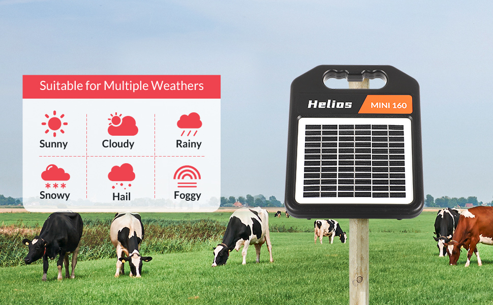 Andmon 10 Miles Solar Electric Fence Charger with Day or Night Mode