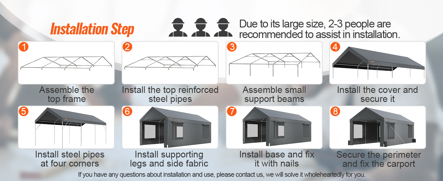 VEVOR Carport 10x20ft,Car Canopy Portable Garage