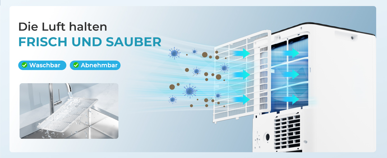 Mobile Air Conditioner with Exhaust Hose 7000 BTU 4-in-1 Mobile Air Conditioner Quiet Operation Digital Display + Remote Control Window Installation Set 24 Hour Timer for Rooms up to 20 m2