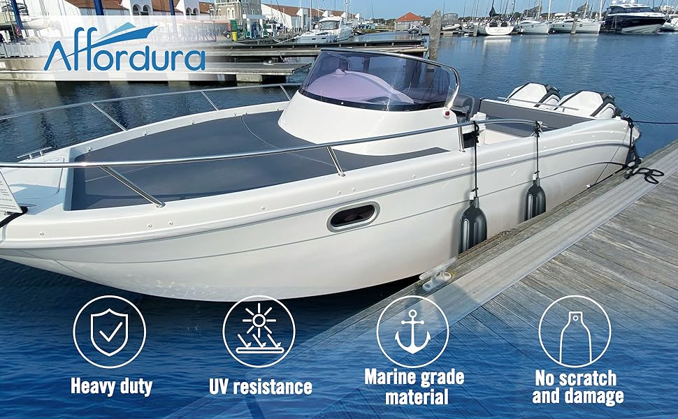 Affordura Boat Fender 4 Pack Boat Bumpers Fenders with 4 Ropes,Boat Bumpers for Pontoon