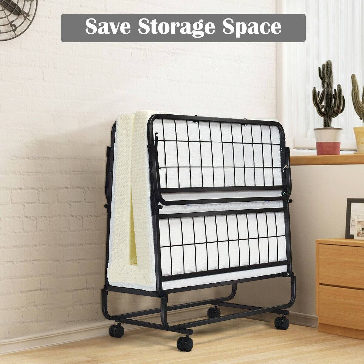 BEST Heavy Duty 640LBS Rollaway Folding Bed With Memory Foam Mattress sgtnighsdesigns BEST Heavy Duty 640LBS Rollaway Folding Bed With Memory Foam Mattress sgtnighsdesigns