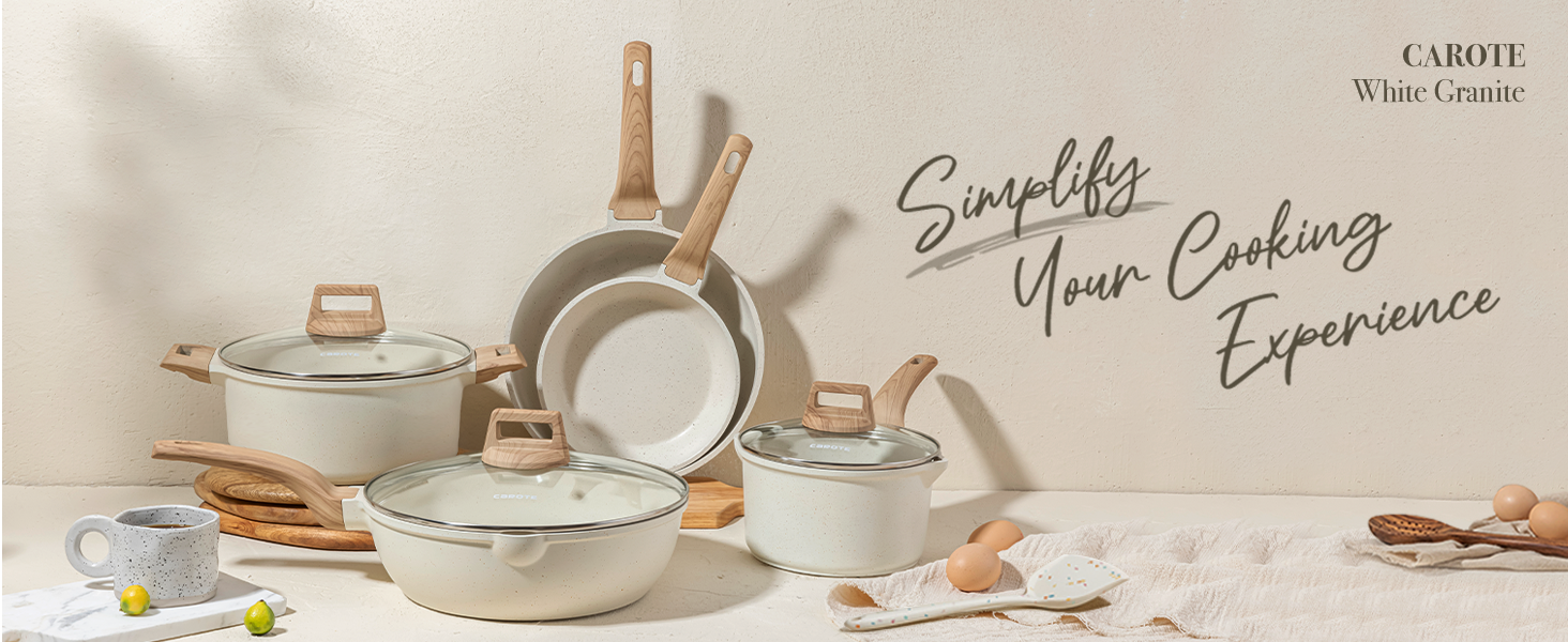 CAROTE 14 Pcs Pots and Pans Set,Nonstick Cookware Set