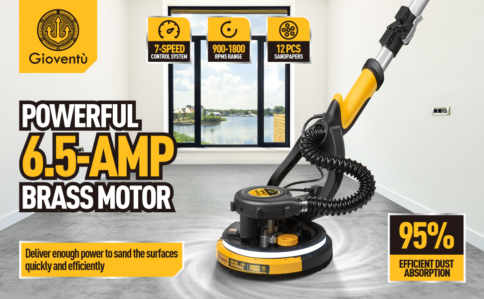 Giovent?? Electric Drywall Sander with Vacuum for Popcorn Ceiling Giovent?? Electric Drywall Sander with Vacuum for Popcorn Ceiling