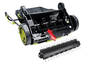 AJ805E 15-Inch 13-Amp Electric Dethatcher and Scarifier w/Removeable 13.2-Gal Collection Bag,5-Position Height Adjustment,Airboost Technology Increases Lawn Health,Green