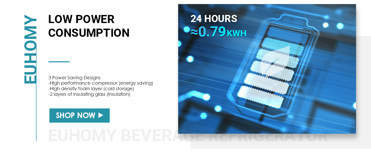 EUHOMY Beverage Refrigerator,126 Can Mini fridge with Glass Door