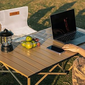Camping Folding Table and Chairs Set,Aluminum Egg Roll Table with Easy Carrying Bag for Indoor,Outdoor,Camping,Picnic,Backyard,Set 5 Piece and Camping Table for 4 Person,White.