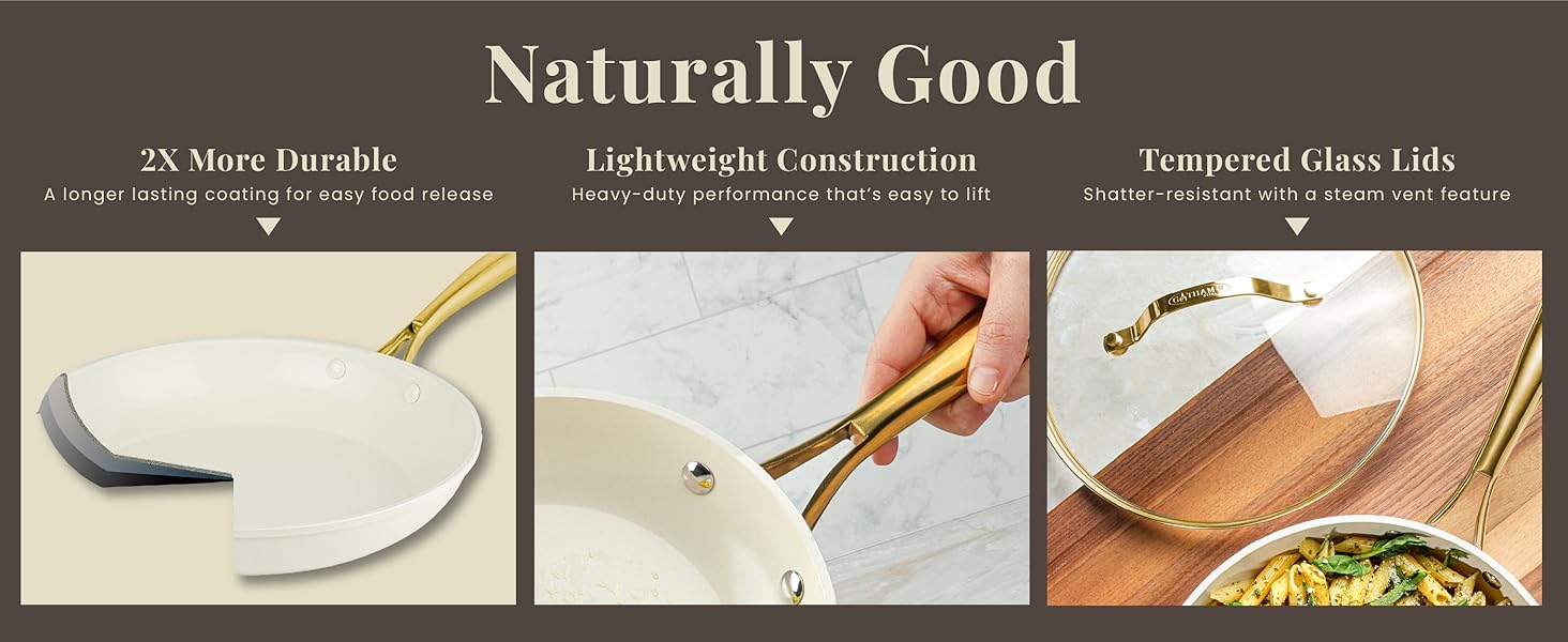 Gotham Steel 15 Pc Ceramic Pots and Pans Set Non Stick