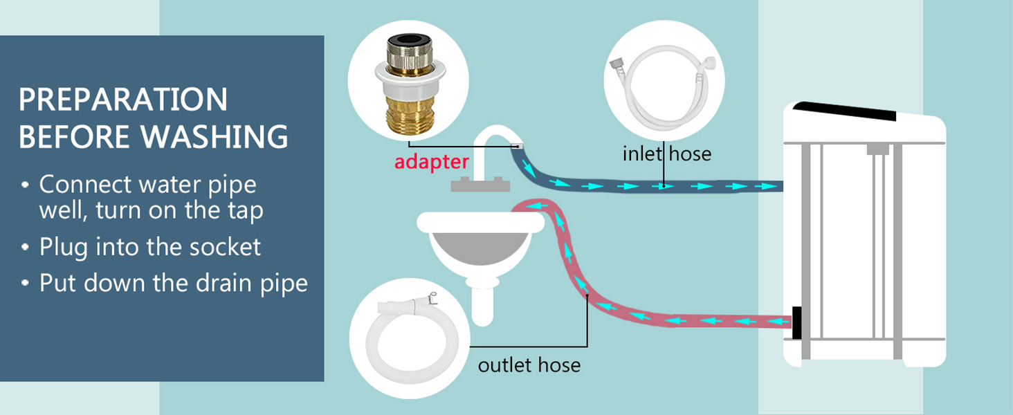 Portable Washing Machine,17.7 Lbs Large Capacity Full Automatic Washing Machine