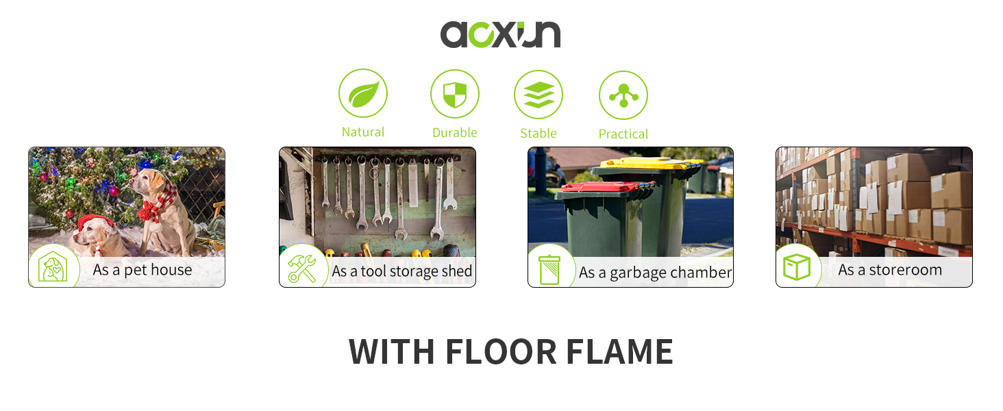 Aoxun 6.4x4 FT Outdoor Storage Shed for Tool,Garden