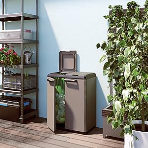 Keter Split Base Indoor Outdoor Multi purpose Recycling Cabinet Grey/Black Keter Split Base Indoor Outdoor Multi purpose Recycling Cabinet Grey/Black