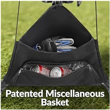 3Wheel Golf Push Cart - Golf Trolley Foldable Collapsible Lightweight Pushcart with Foot Brake - Easy to Open & Close