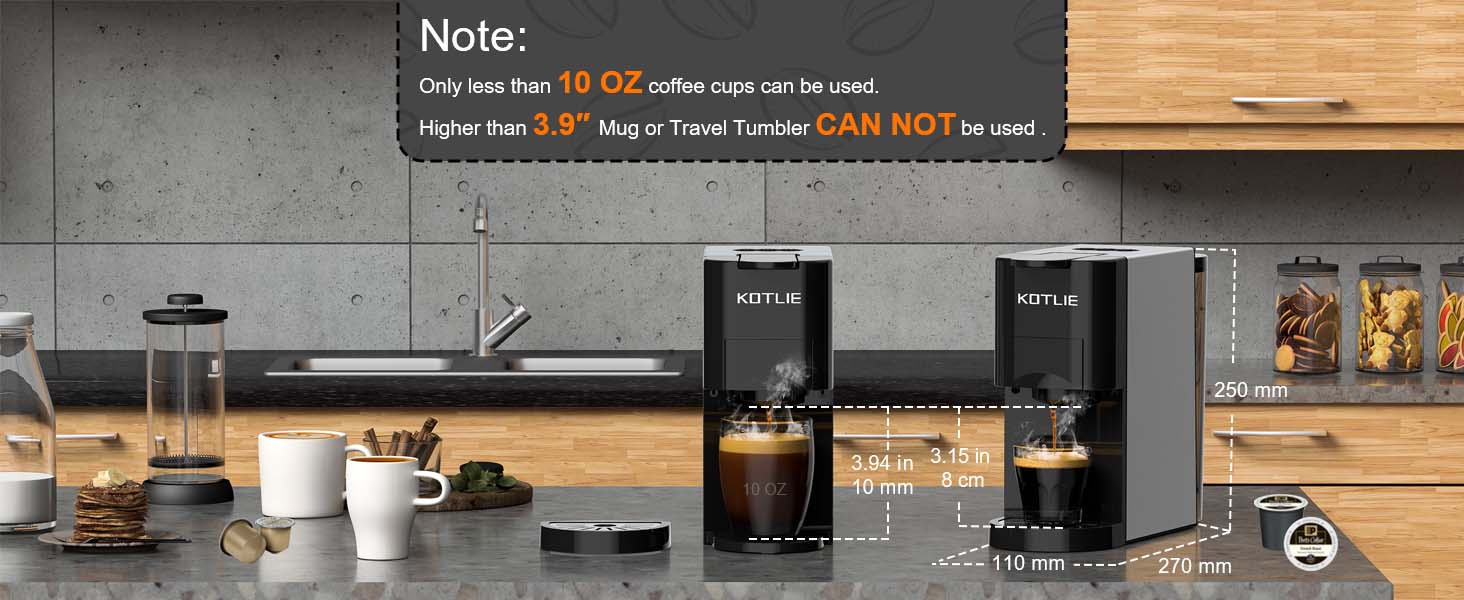 KOTLIE Single Serve Coffee Maker,4 in 1 Espresso Machine