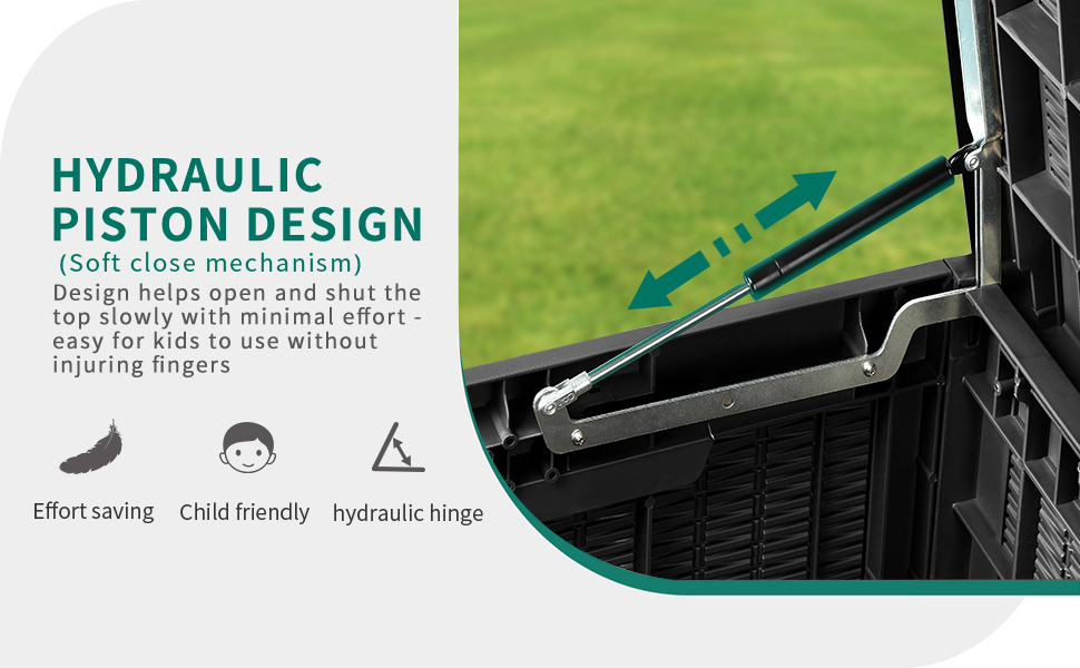 YITAHOME Garden Storage Box Waterproof,380L Large Outdoor Storage Box with Lid,Lockable Patio Deck Boxes with Handles for Garden Tools Cushion Pillows Pool Supplies,120 x 53 x 63cm,Black