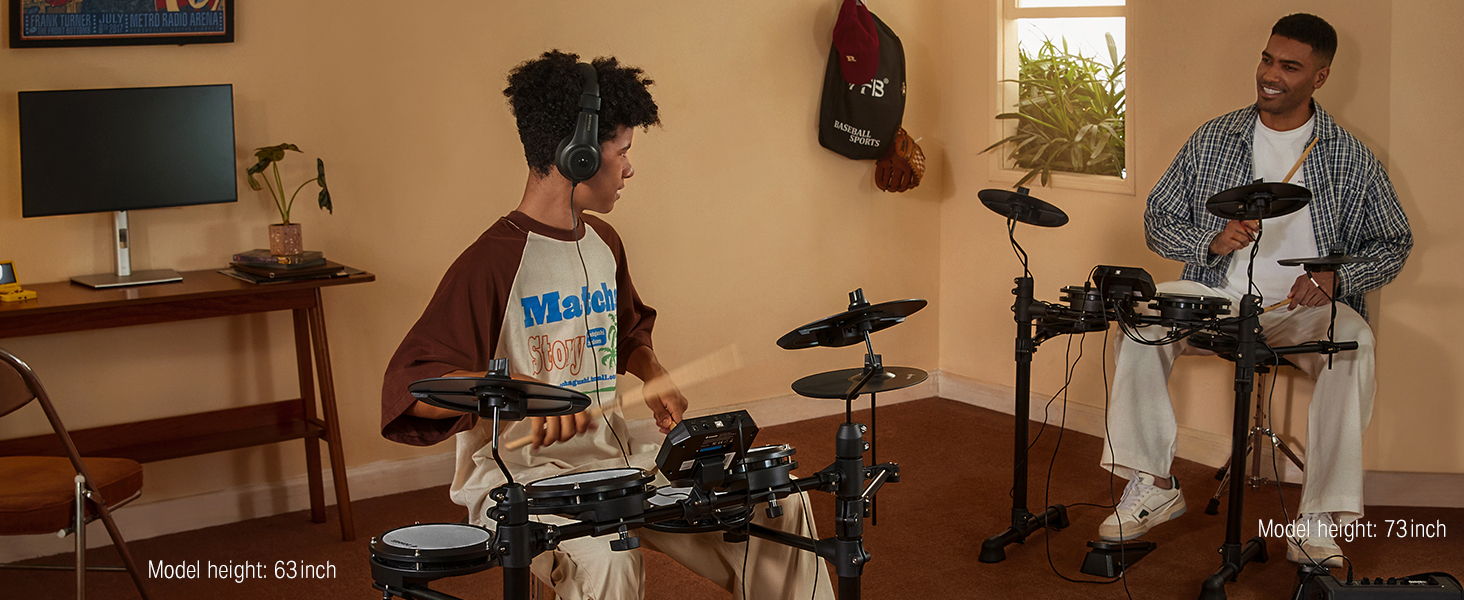 Donner DED-80 Electronic Drum Set,Electric Drum Set for Beginner with 4 Quiet Mesh Drum Pads,2 Switch Pedal,180+ Sounds,Throne,On-Ear Headphones,Sticks,and Melodics Lessons Included. Donner DED-80 Electronic Drum Set,Electric Drum Set for Beginner with 4 Quiet Mesh Drum Pads,2 Switch Pedal,180+ Sounds,Throne,On-Ear Headphones,Sticks,and Melodics Lessons Included.