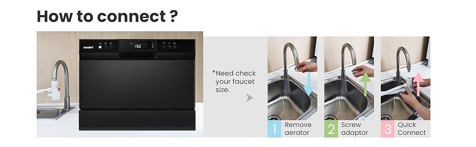 COMFEE' Portable Countertop Dishwasher for Dorm,RV& Apartment COMFEE' Portable Countertop Dishwasher for Dorm,RV& Apartment