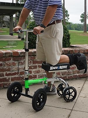 Hybrid - Most Compact All Terrain Knee Scooter for Adults for Foot Surgery Heavy Duty Knee Walker for Broken Ankle Foot Injuries Recovery Leg Scooter Best Knee Crutch Alternative (Green)