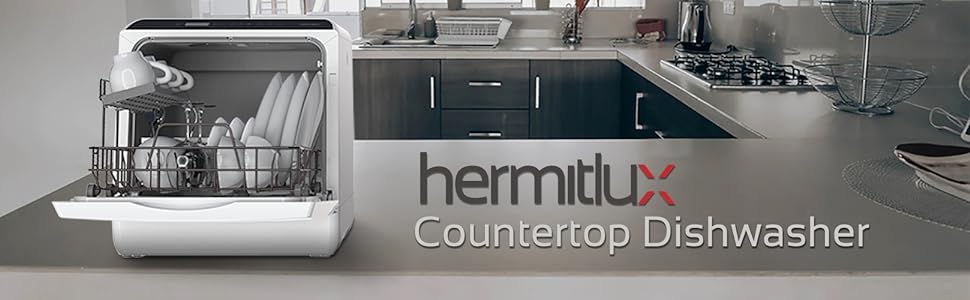 Hermitlux Countertop Dishwasher With 5-Liter Built-in Water Tank Hermitlux Countertop Dishwasher With 5-Liter Built-in Water Tank