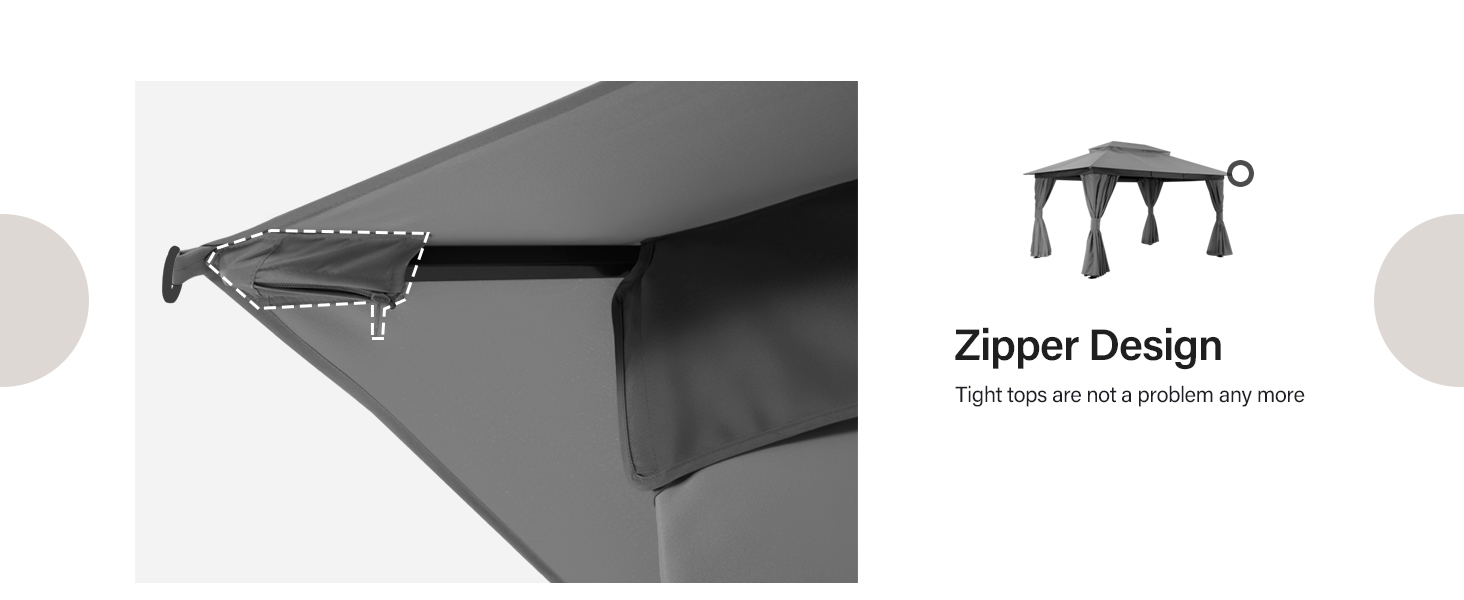 LAUSAINT HOME Outdoor Patio Gazebo 10'x13' with Expansion Bolts