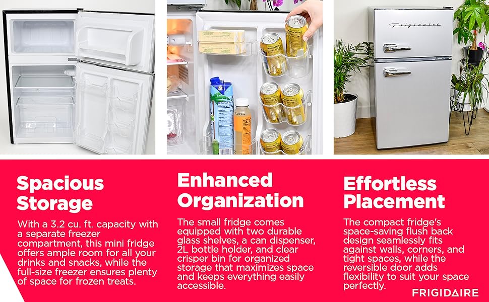 Frigidaire 3.2 cu ft 2 Door Fridge and Freezer