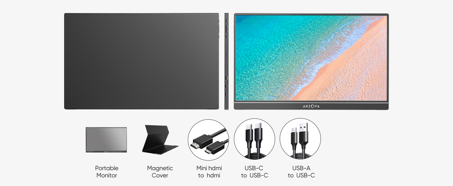 ARZOPA Portable Monitor,15.6'' 1080P FHD Laptop Monitor