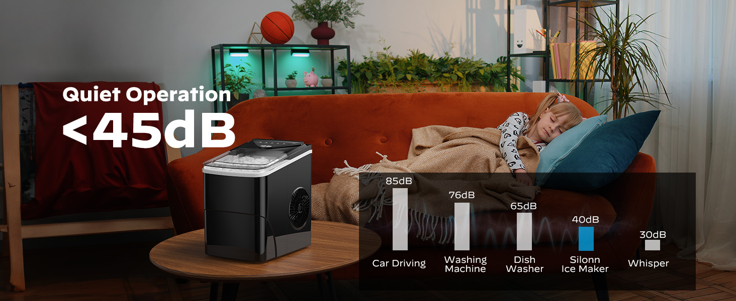 Smart Countertop Ice Maker,Compact Wi-Fi Ice Maker with App Control,9 Cubes in 6 Mins,26 lbs per Day