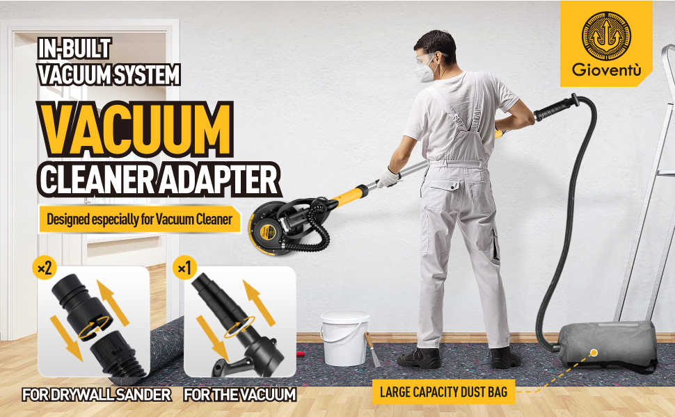 Giovent?? Electric Drywall Sander with Vacuum for Popcorn Ceiling Giovent?? Electric Drywall Sander with Vacuum for Popcorn Ceiling