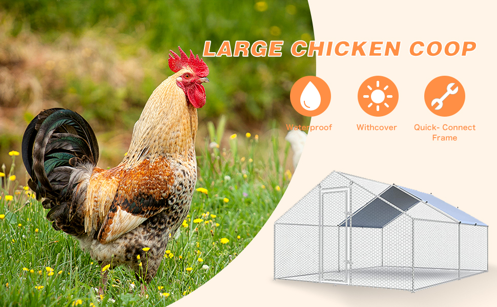 Large Metal Chicken Coop Walk-in Poultry Cage Large Metal Chicken Coop Walk-in Poultry Cage