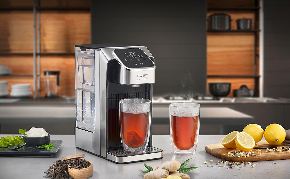 CASO HW 770 Hot Water Dispenser | Hot Water in seconds | Saves up to 50% Energy Compared to Kettles | Memory Function | 8 Quantity Dispenses | Suitable for Baby Food | Integrated Descaling Reminder