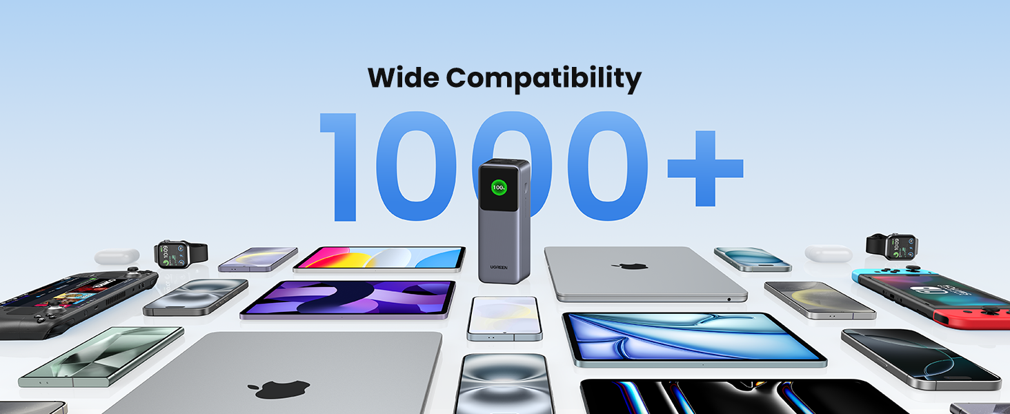 UGREEN Nexode Power Bank 25000mAh 200W PD 3.1 Laptop Portable Charger Fast Charging Smart Digital Display Battery Pack Compatible with Dell,HP,ASUS,iPad Pro,iPhone 16/15,Galaxy S24,AirPods