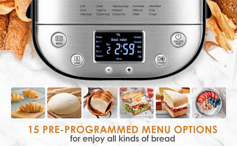 Kitchen in the box 15-in-1 Bread Maker Machine
