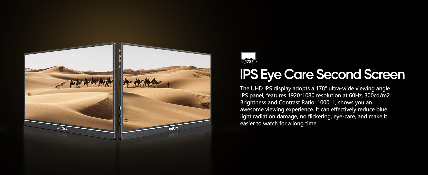 ARZOPA Portable Monitor,15.6'' 1080P FHD Laptop Monitor